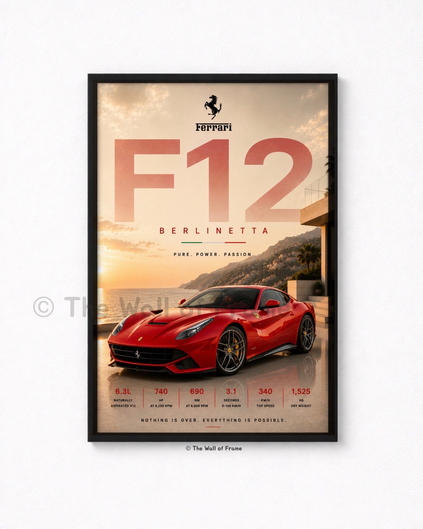 Ferrari F12 Berlinetta Framed A4 Poster