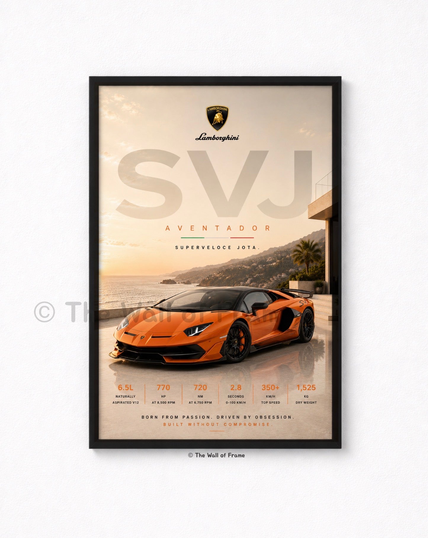 Lamborghini Aventador SVJ Framed A4 Poster
