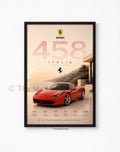 Ferrari 458 Italia Framed A4 Poster