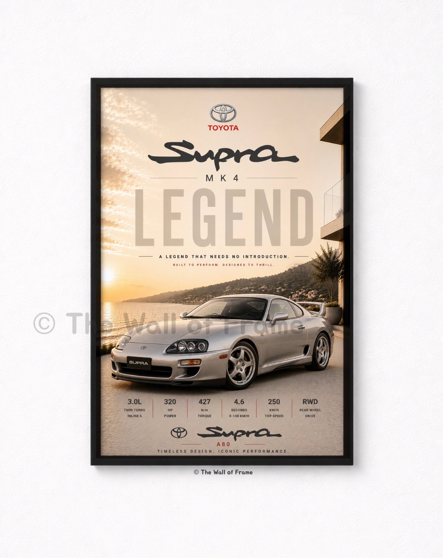 Toyota Supra Framed A4 Poster