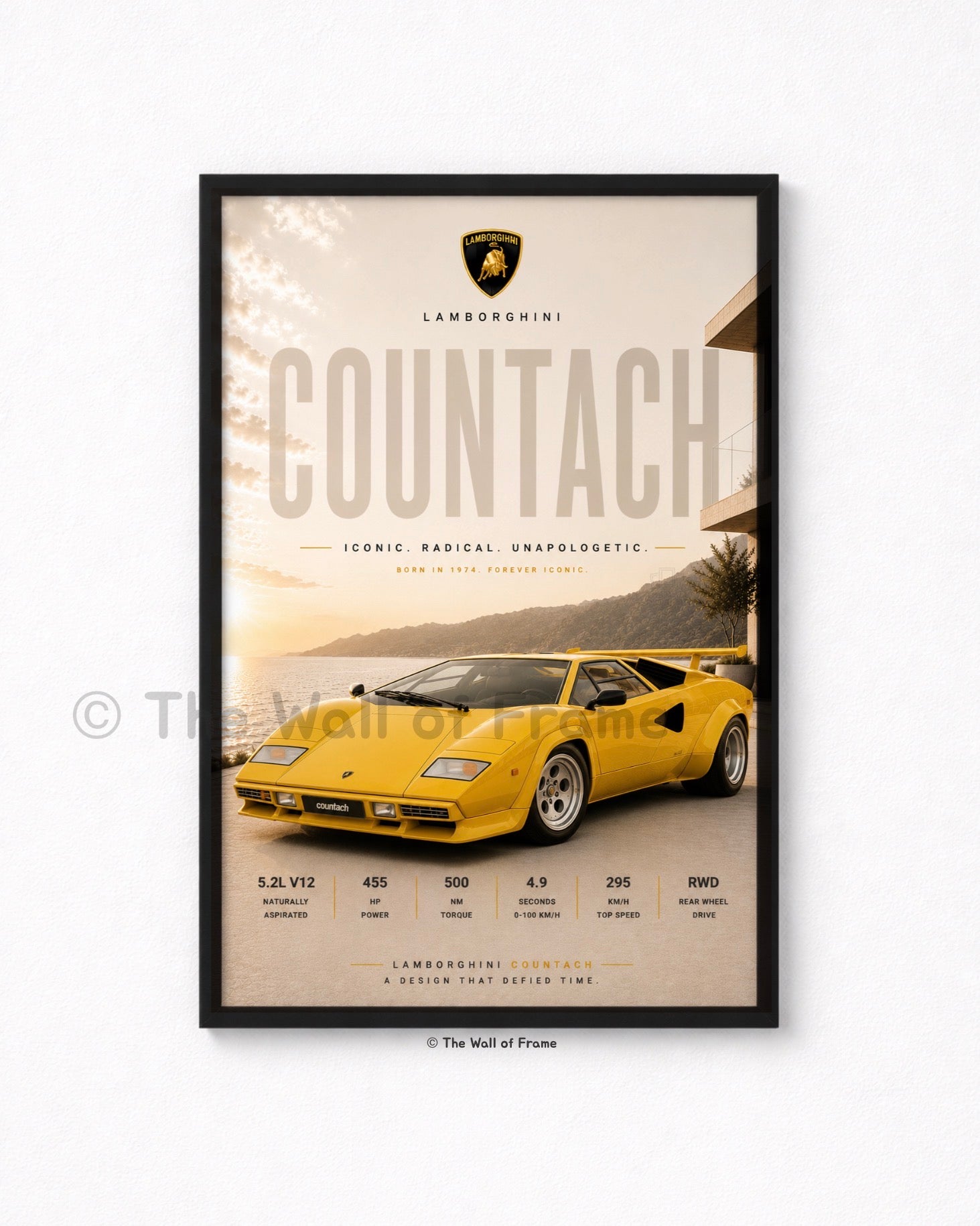 Lamborghini Countach Framed A4 Poster