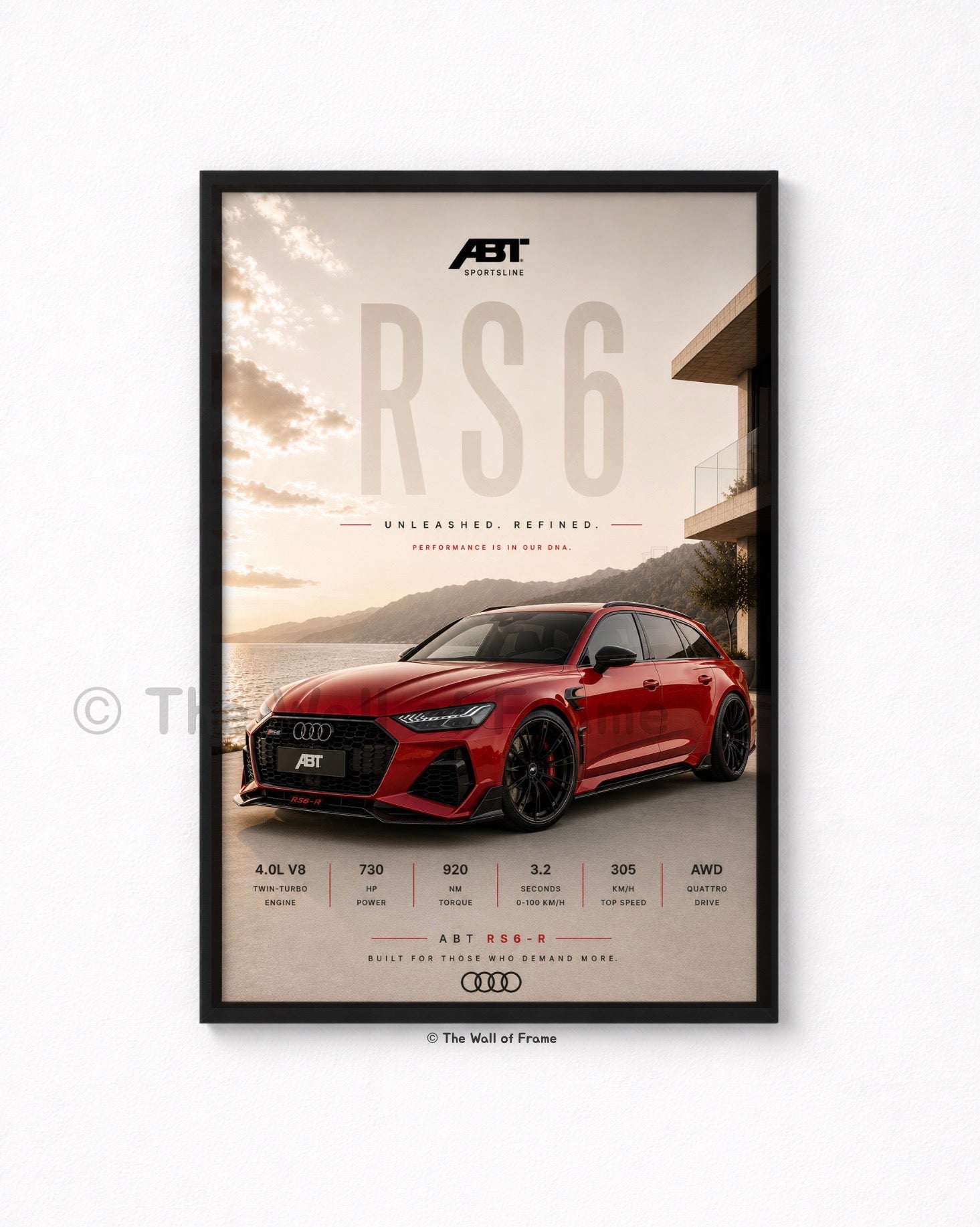 Audi RS6 ABT Framed A4 Poster