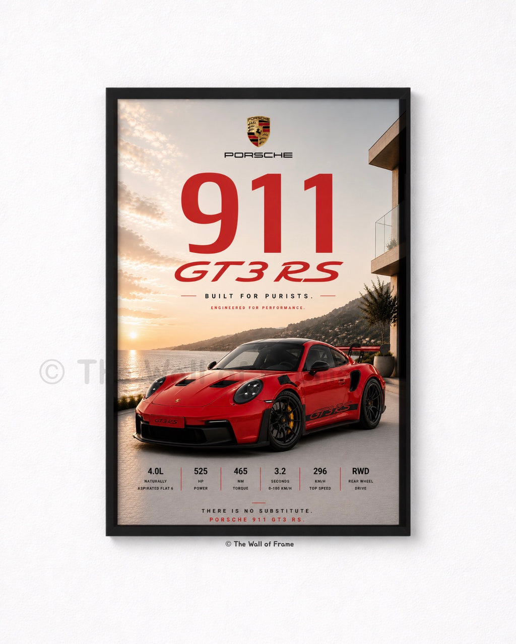 Porsche 911 GT3 RS Poster Framed